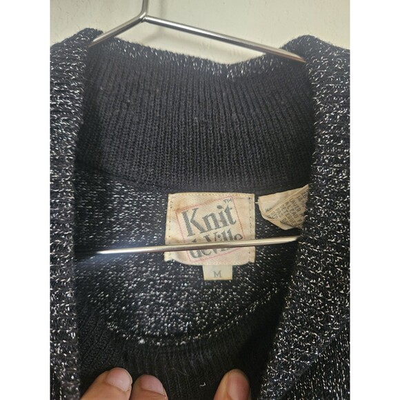 Vintage Mock Sleeveless Sparkle Sweater Cropped Size M By Knit DeVille - Picture 5 of 6